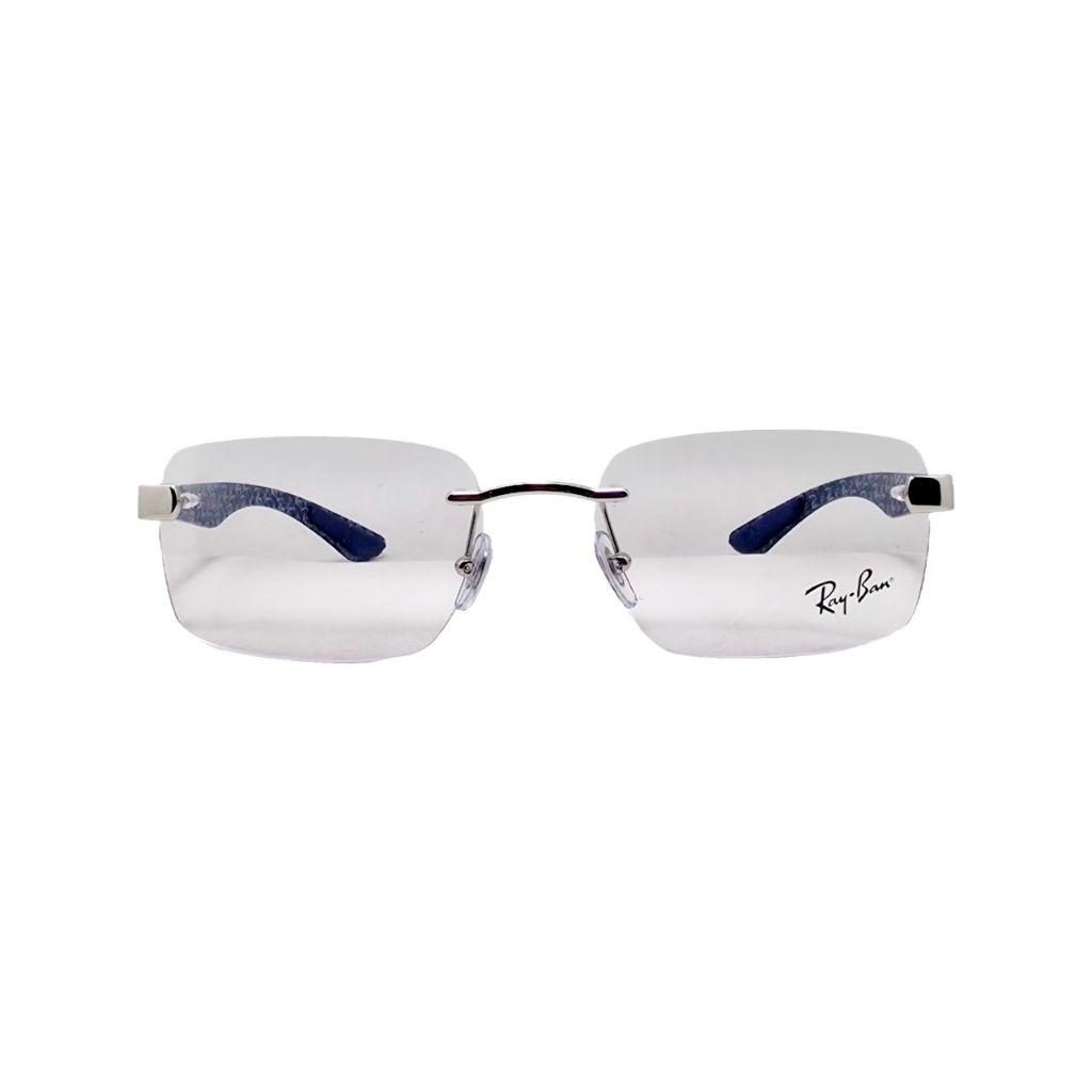 Frame Kacamata Rayban Rimless Carbon Rb8423 2501 56-18-145 Silver Original