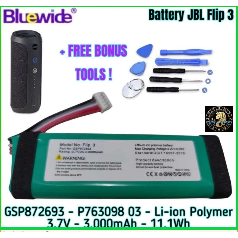 Batre / Baterai / Battery Original Replacement Bluetooth Speaker JBL Flip3 / Flip 3 GSP872693, P7630