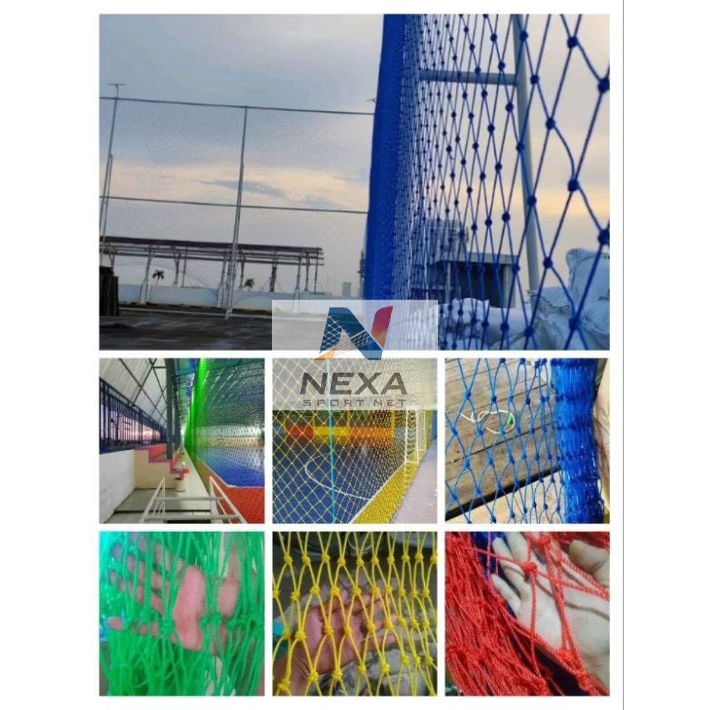jaring dinding keliling lapangan olahraga futsal,mini soccer,voly,basket tali pe 3mm
