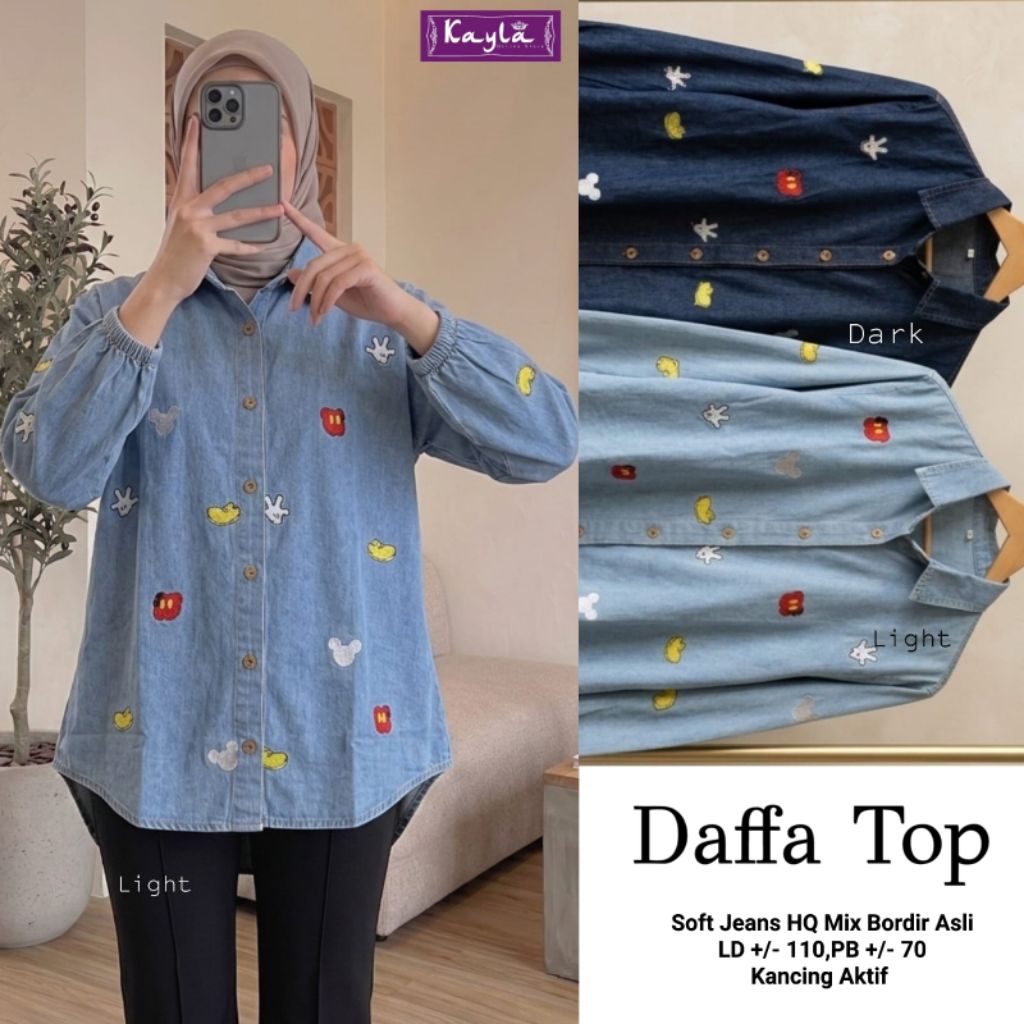 *NEW* DAFFA TOP/BLUS JEANS/BLUS BUSUI/KEMEJA/BLUS WANITA/BLUS TERBARU
