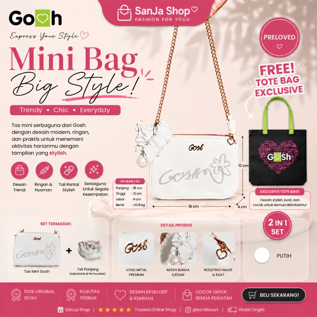 Prelove Tas Gosh Art 77 warna putih