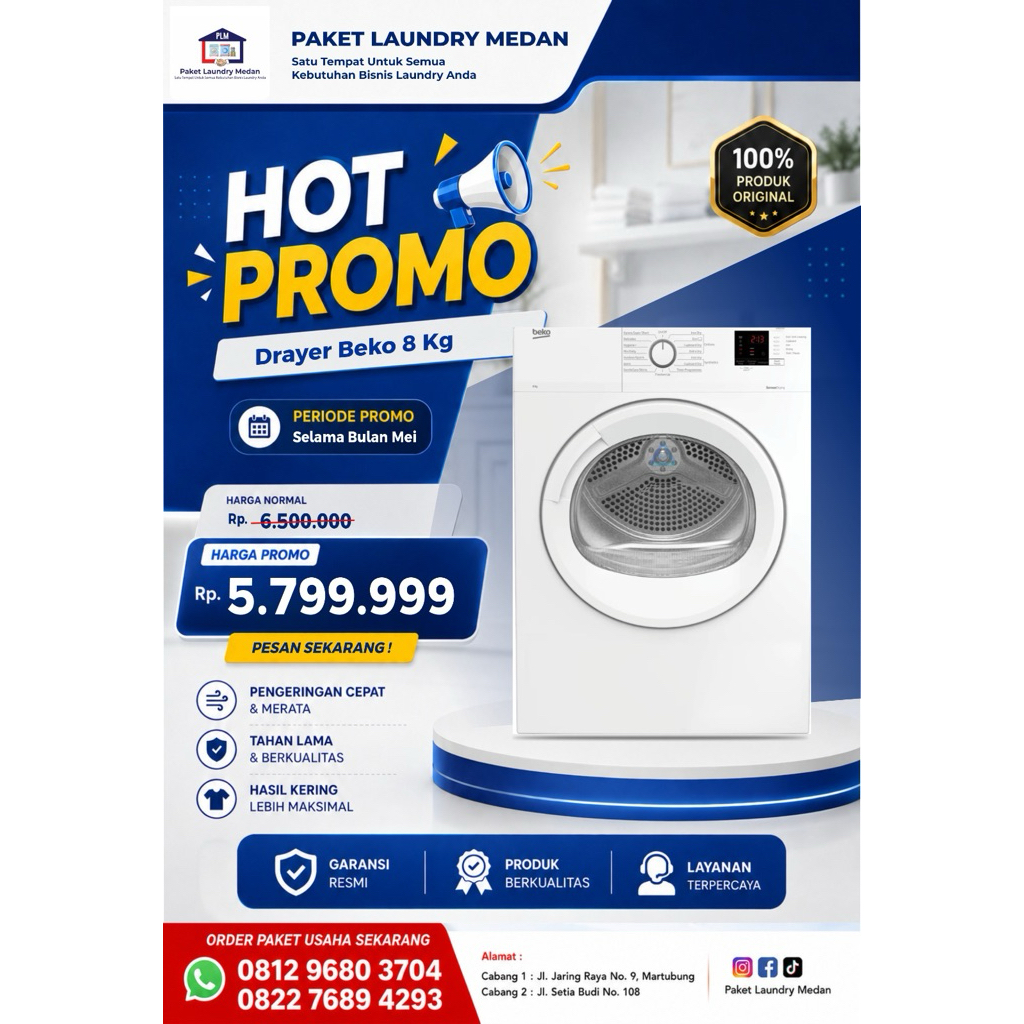 Dryer  Beko 8 kg ( Front Loading)