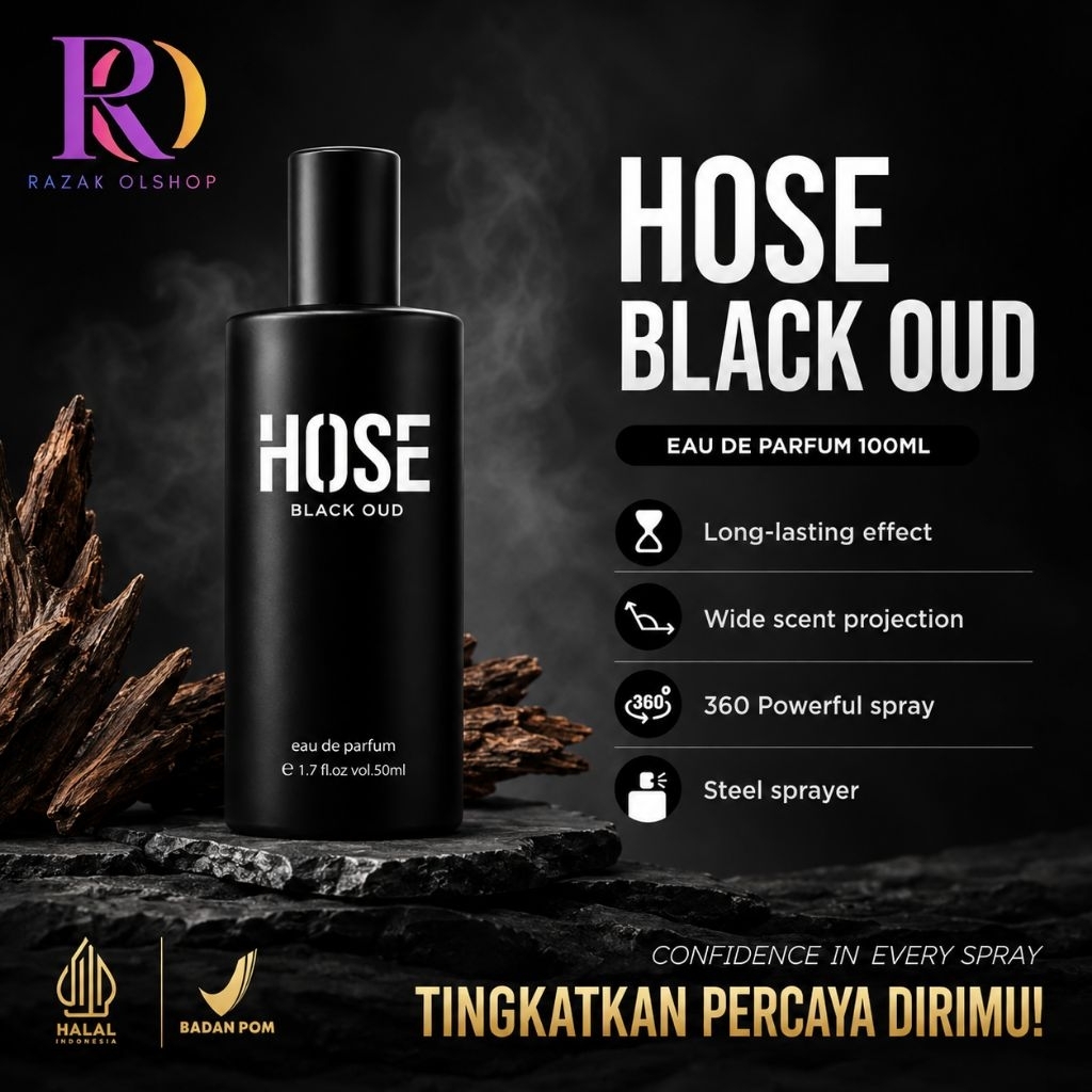 [100% ORI] PARFUM HOSE BLACK OUD - PARFUM PRIA WANITA PARFUM UNISEX - HOSE Eau De Parfum Black Oud 5