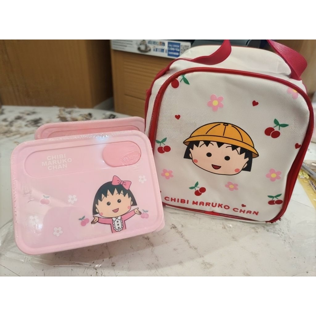 KOTAK BEKAL + TAS CHIBI MARUKO CHAN ORIGINAL LICENSE