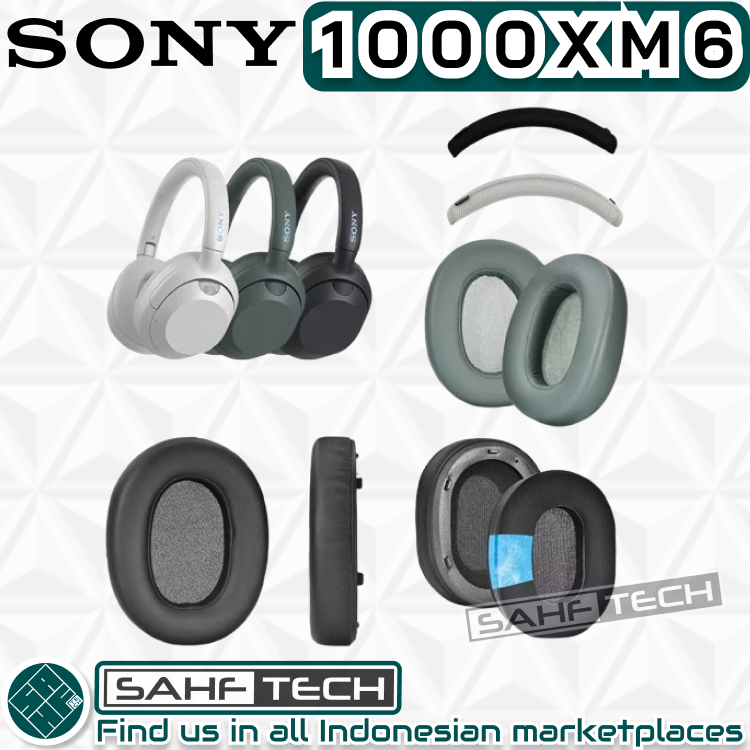 Bantalan Sony WH-1000XM6 / 1000XM6 Busa Earpad Earcup Ear Pad Cup Cushion Foam Spons Pengganti Repla