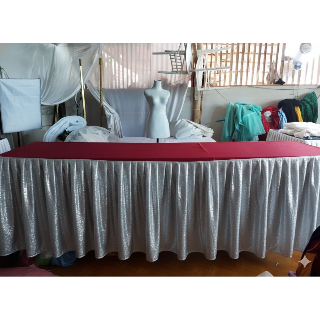 Cover meja 70cm x 60cm/80cm x 360cm full set
