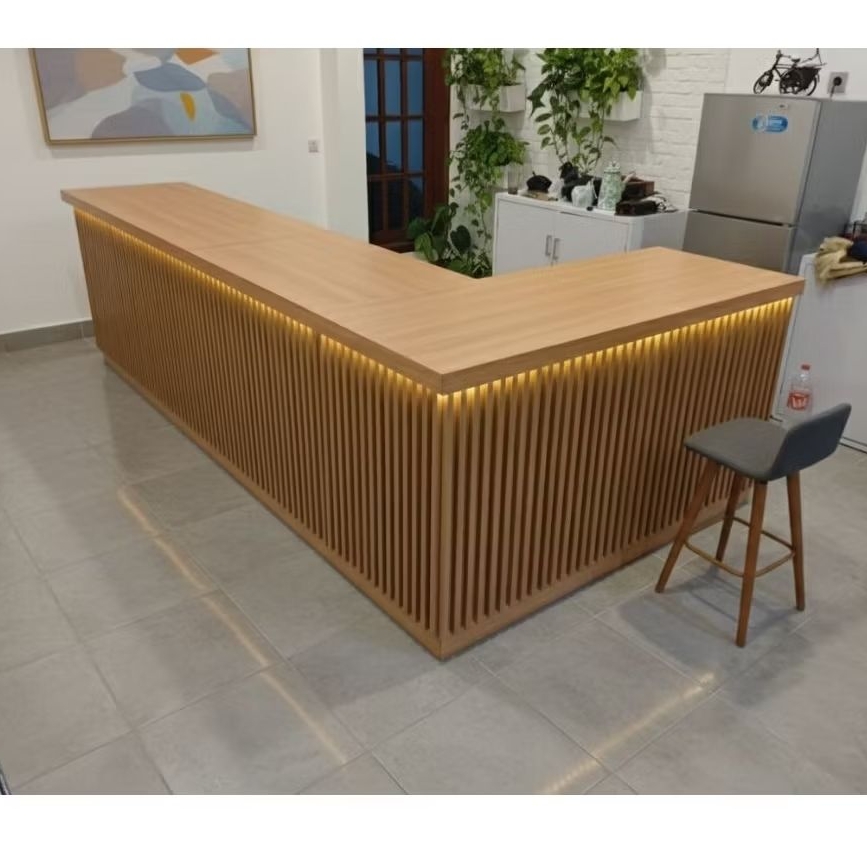 meja kasir minimalis/meja resepsionis/meja barista/meja bar cafe /meja kasir hpl