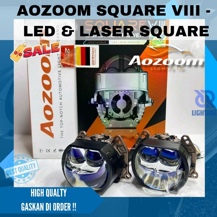 aozoom Square VIII Lampu Proyektor LED Mobil