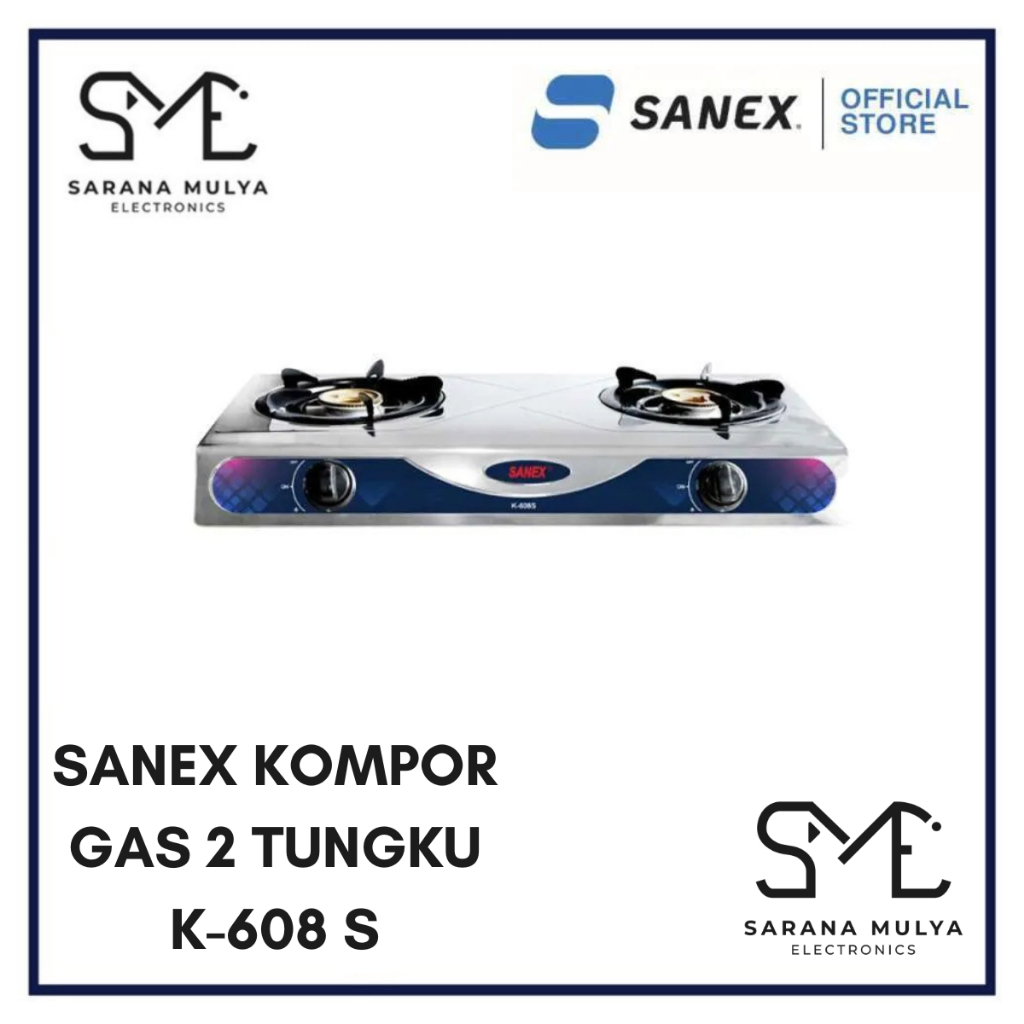 SANEX KOMPOR GAS 2 TUNGKU K-608S - KOMPOR GAS 2 TUNGKU