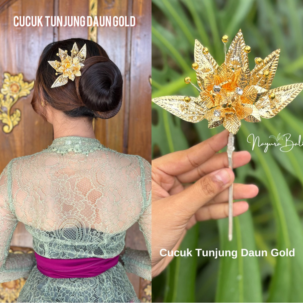 NAYURA BALI / Cucuk Tunjung Daun Gold / Cucuk Bali / Aksesoris Bali / Aksesoris Hairdo / Aksesoris C