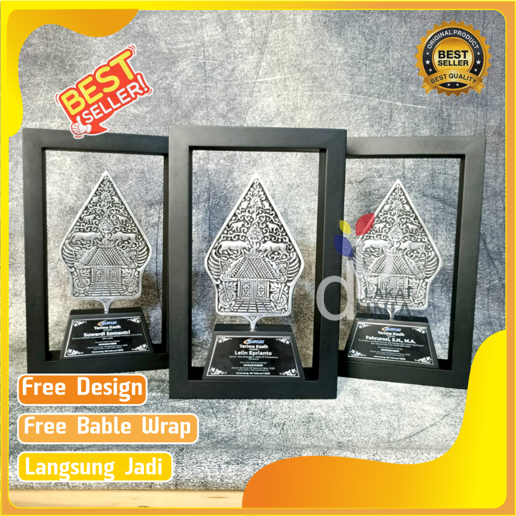 Plakat Wayang, Wayang Frame Gunungan, Kayu Frame Penghargaan Free Design Satu Hari Jadi
