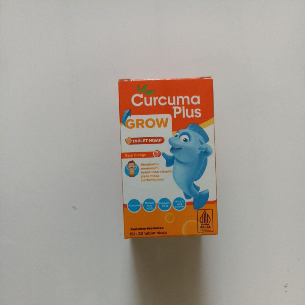Curcuma plus grow tablet hisap 20pcs / vitamin anak /vitamin balita / suplemen makan / suplemen nafs