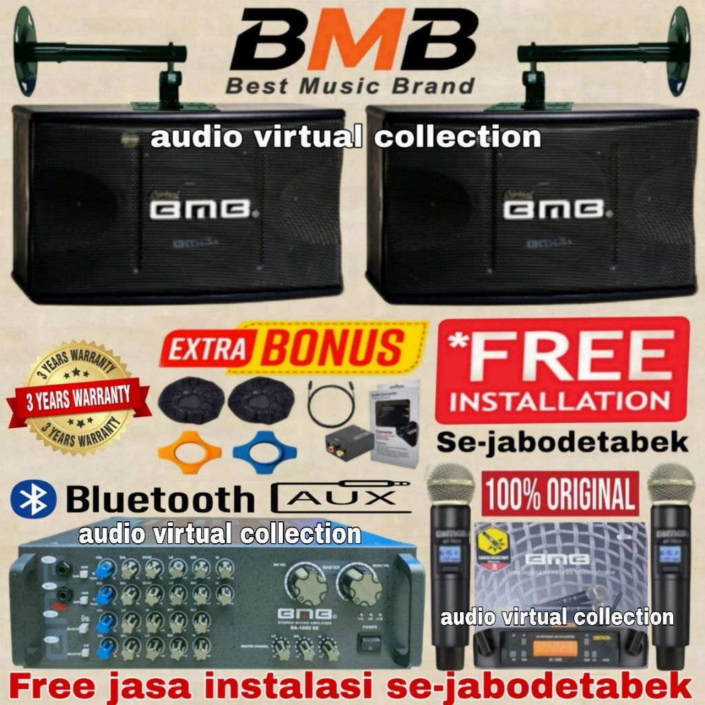 Paket karaoke speaker full set BMB 10inch ( Full set III )