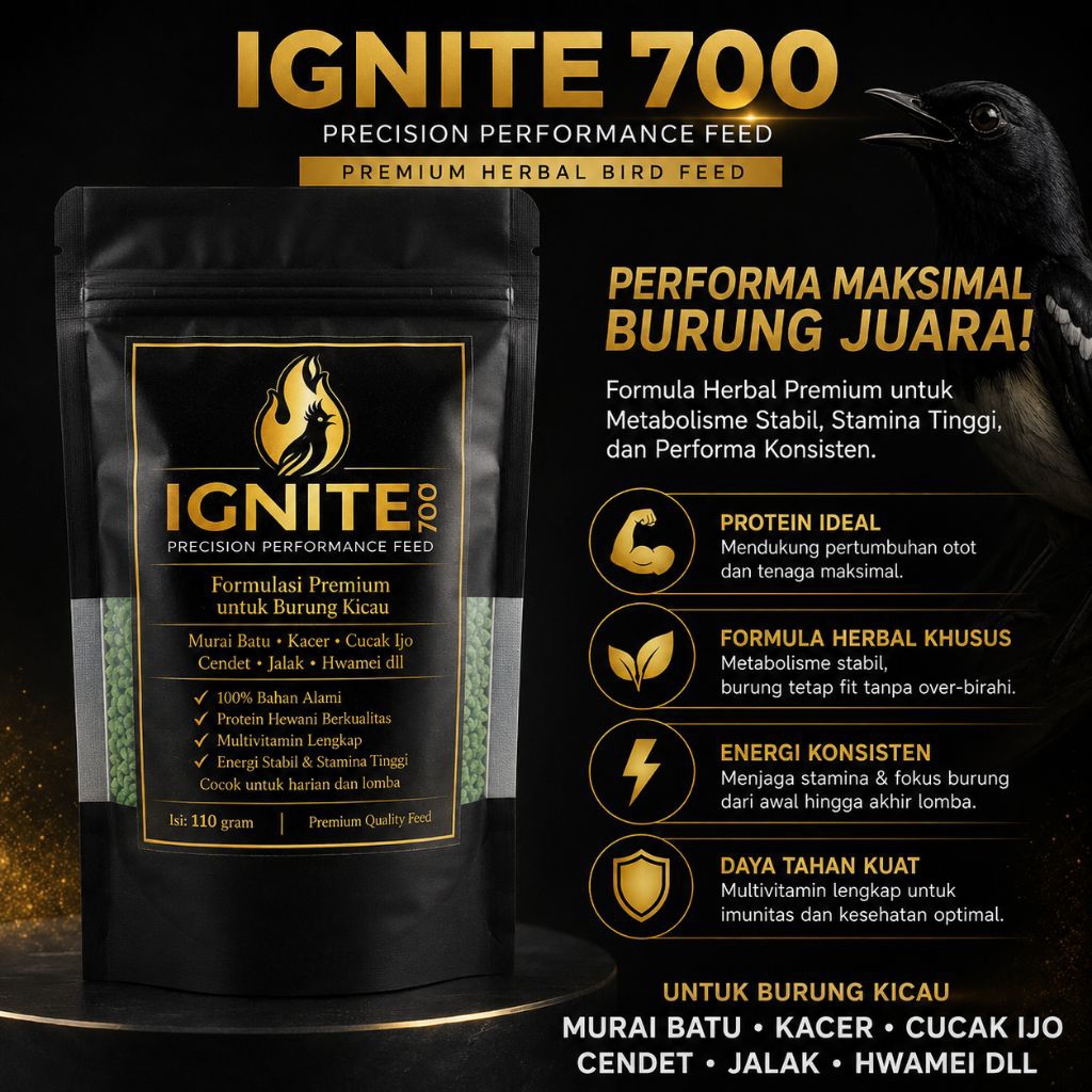 VOER IGNITE 700 Hijau | Voer Hijau | Voer Premium Burung Kicau Harian & Lomba | Pakan burung premium