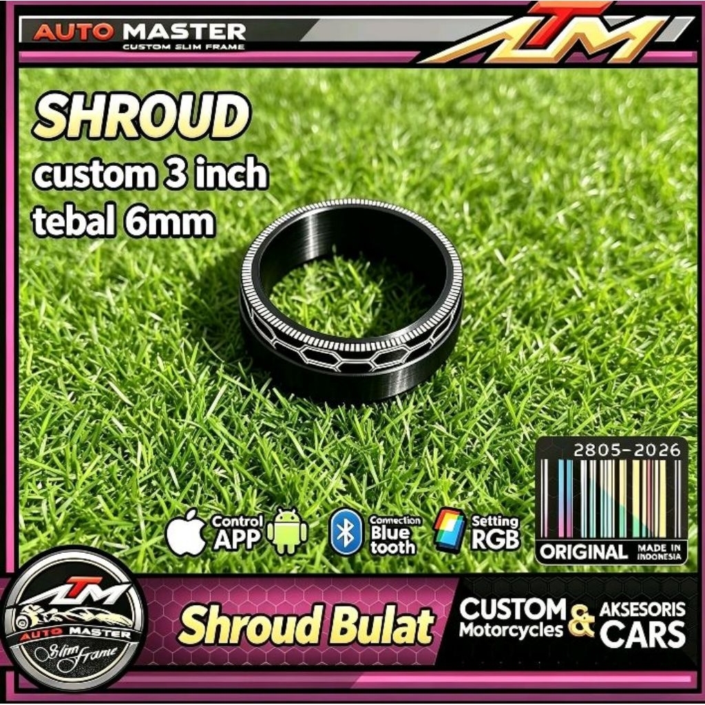 shroud 3 inch bulat akrilik,SHROUD 5D bulat 3 inch