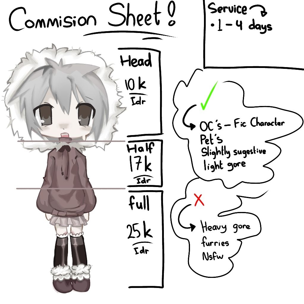 Art comm chibi / jasa ilustrasi chibi