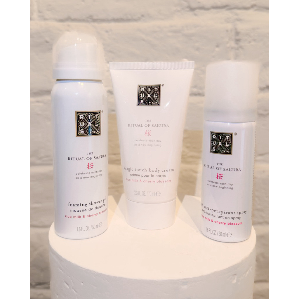 Rituals The Ritual of Sakura Travel Set Original | Shower Gel Body Cream Anti Perspirant Spray