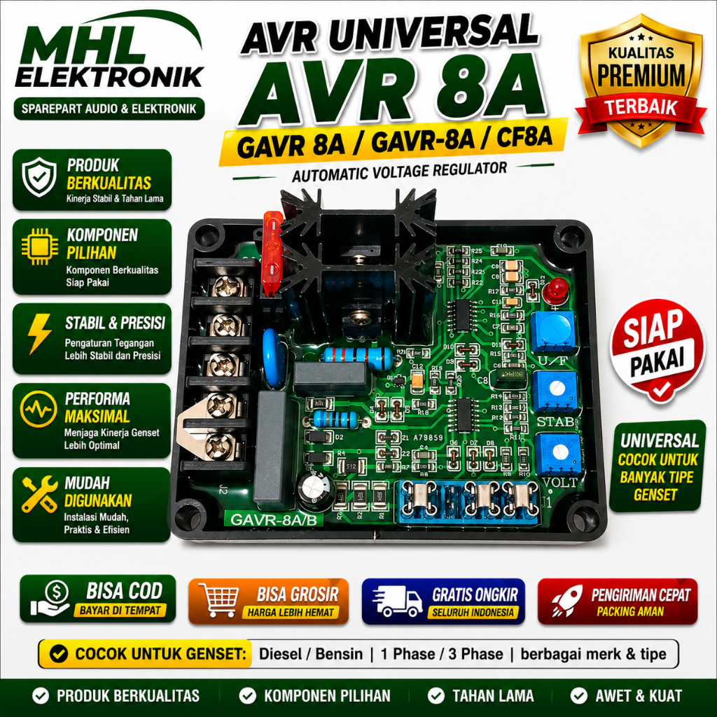 AVR UNIVERSAL AVR 8A GAVR 8A GAVR-8A CF8A AVR GENERATOR GENSET 8A