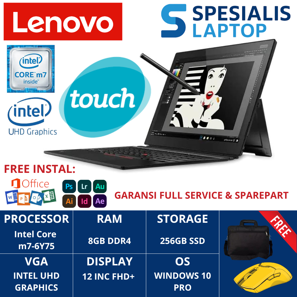 Lenovo Thinkpad X1 Tablet Intel Core M7-6Y75 Ram 8Gb Ssd 256Gb 12 Inc Touch FHD Plus PEN Windows 10