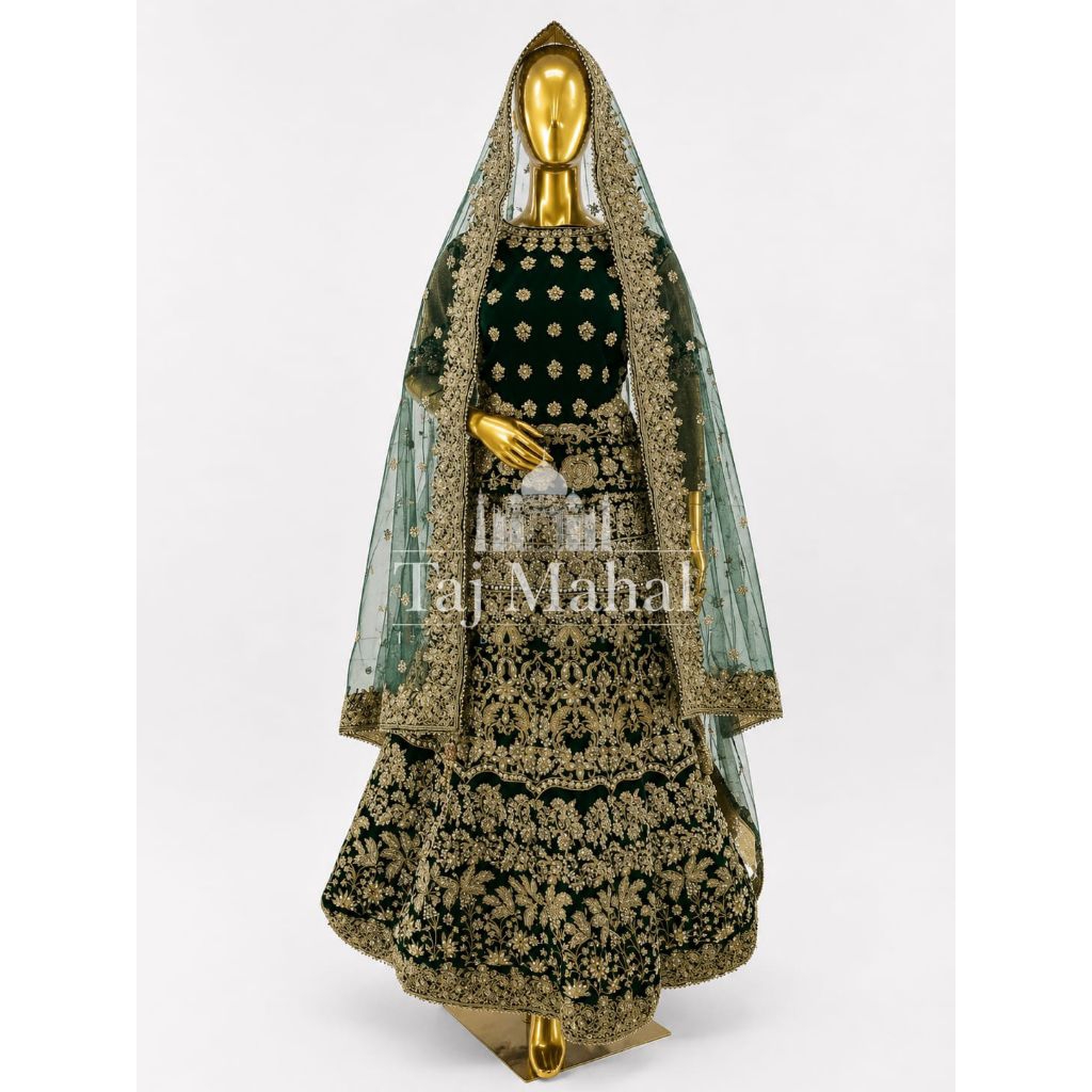 Baju Wedding India Wanita Premium Gold Lehenga Bridal Bollywood Mewah
