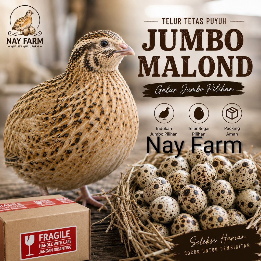 Telur Tetas Puyuh Jumbo MalonD Nay Farm | Telur Puyuh Fertil | Bibit Unggul