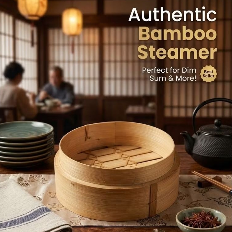 Klakat Dimsum Bambu 15cm - Anti Jamur, Ramah Lingkungan, Serbaguna
