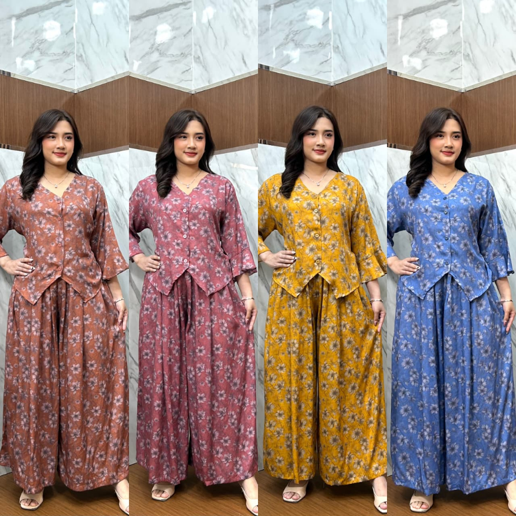 KANAYA ANDINI ONESET SETCEL JUMBO  BY HAWET DASTER SANTAI DASTER BAHAN RAYON PREMIUM TERLARIS