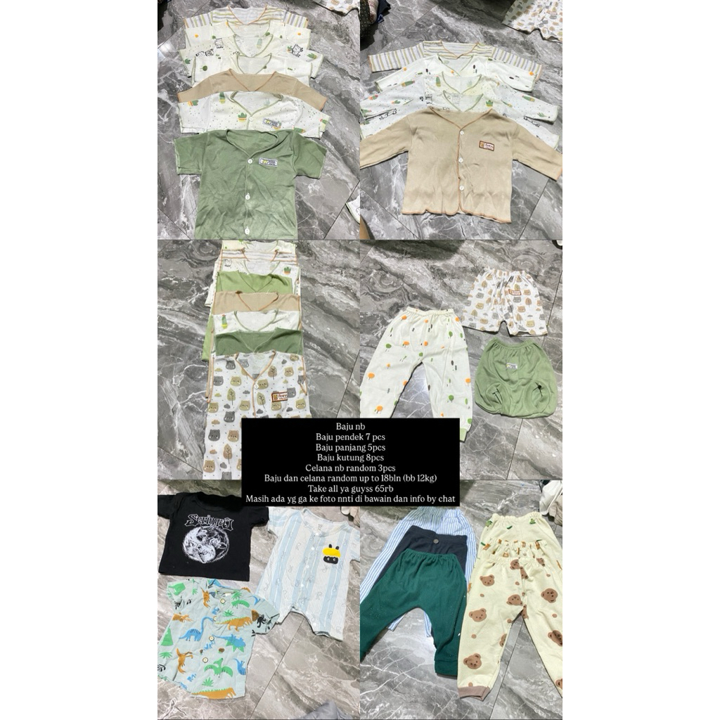pemakain bekas pribadi baju nb sd 18 bln