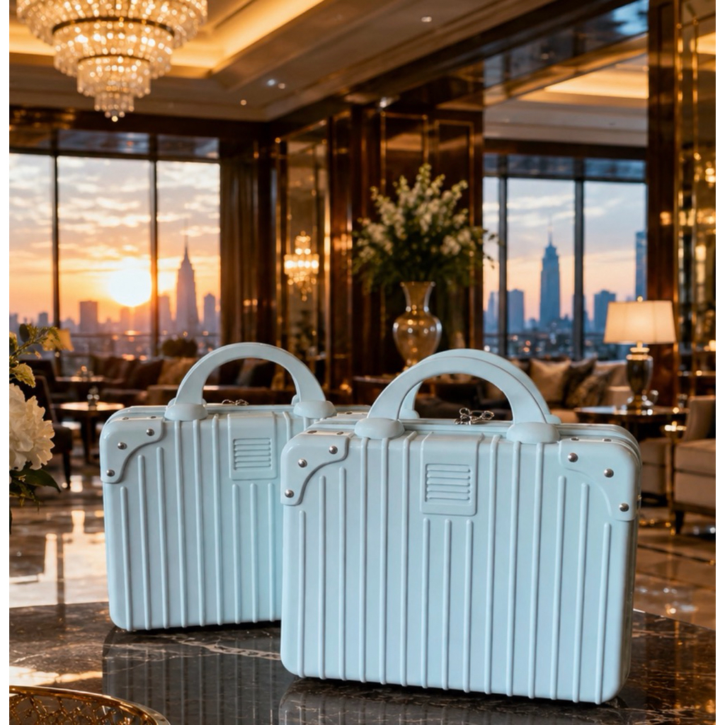 PROMO Jzr Suitcase 14 inch Koper Mini Beauty Case tas koper cabin Tas Travel bag ABS + PC anti pecah