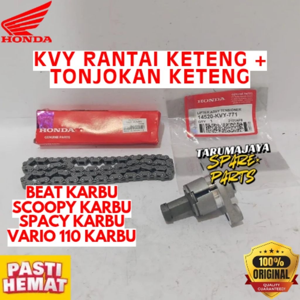 RANTAI KETENG + TONJOKAN KETENG ORIGINAL HONDA KODE KVY, RANTAI KETENG + TONJOKAN KETENG BEAT KARBU,