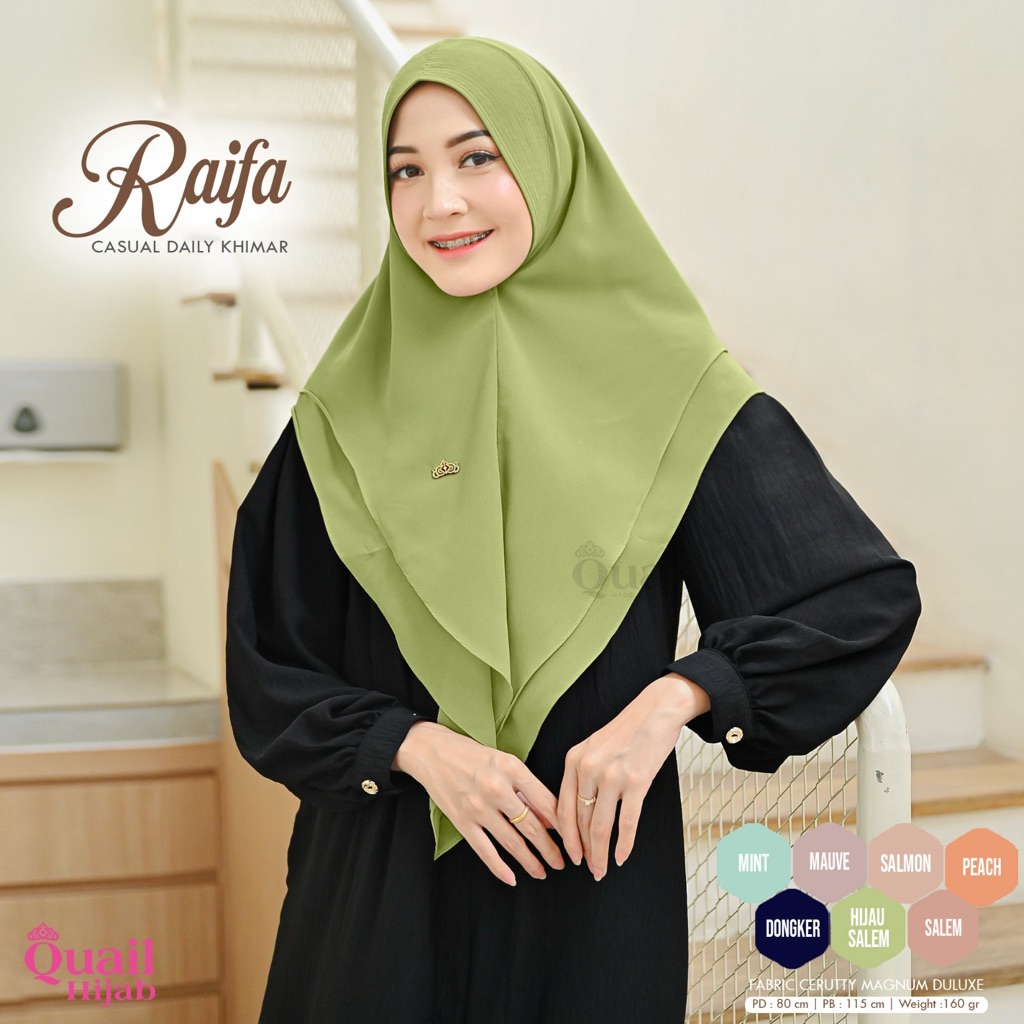 Quail Hijab - RAIFA KHIMAR 2 LAYER ORI QUAIL CERUTY PREMIUM