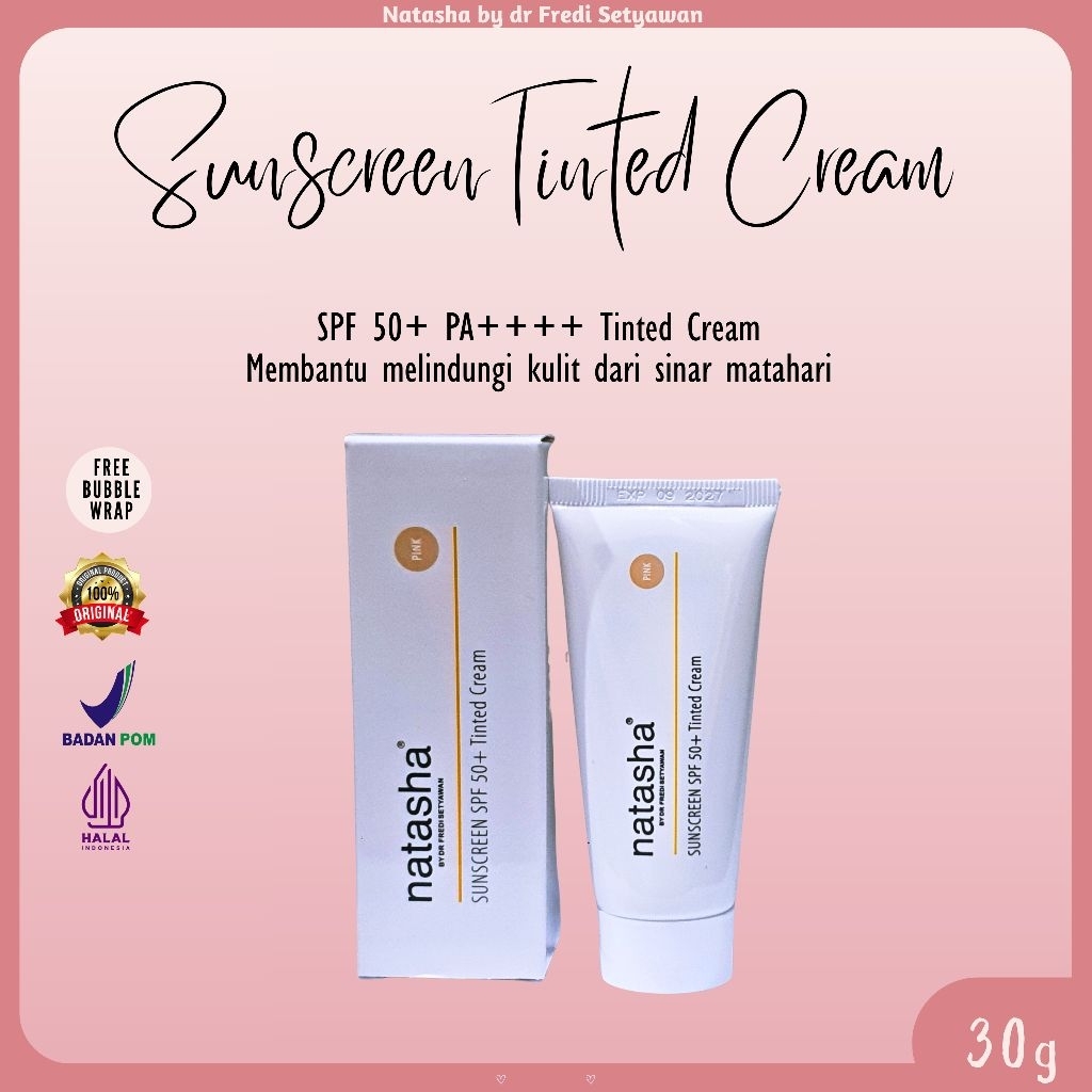 Natasha Sunscreen Tinted SPF50+ PA++++, NSCSB, Sunscreen Warna, Sunblock Tinted