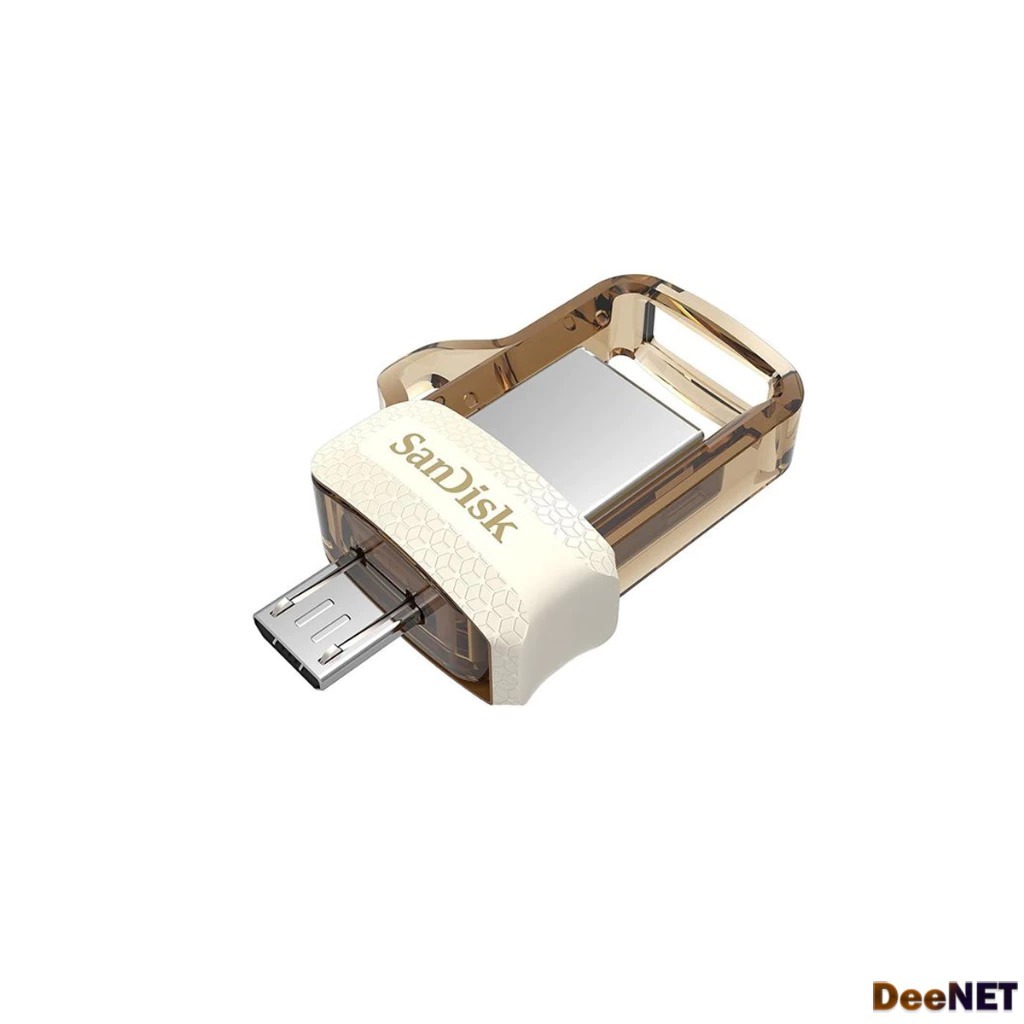Sandisk OTG Dual Drive Micro 32GB Transparant gold USB 3.0 Flasdisk Dual Drive 130MBS