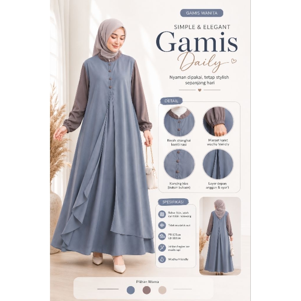 Gamis biru muda