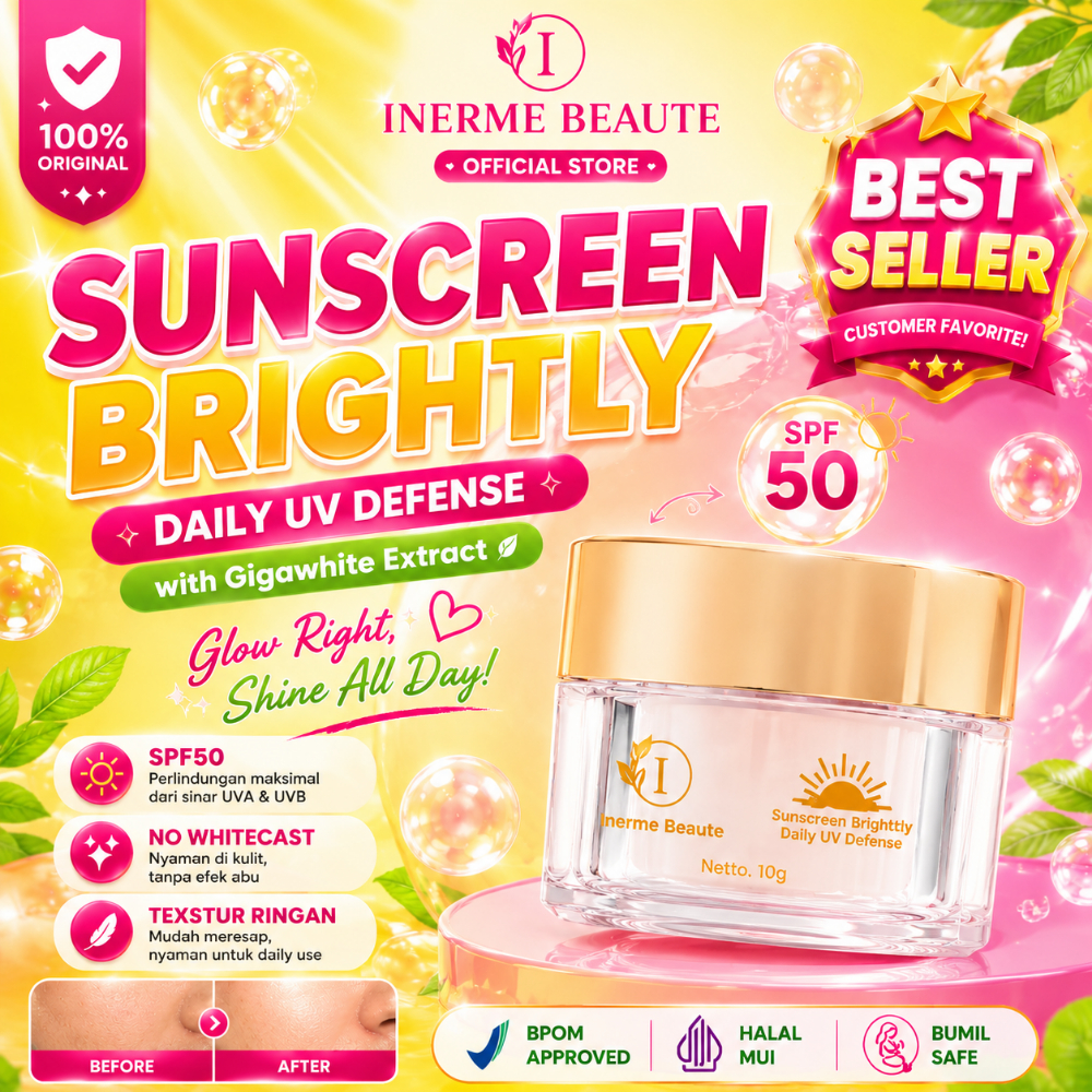 Inerme Beaute Sunscreen Brightening Daily UV Defense with SPF50 - Sunscreen Glowing