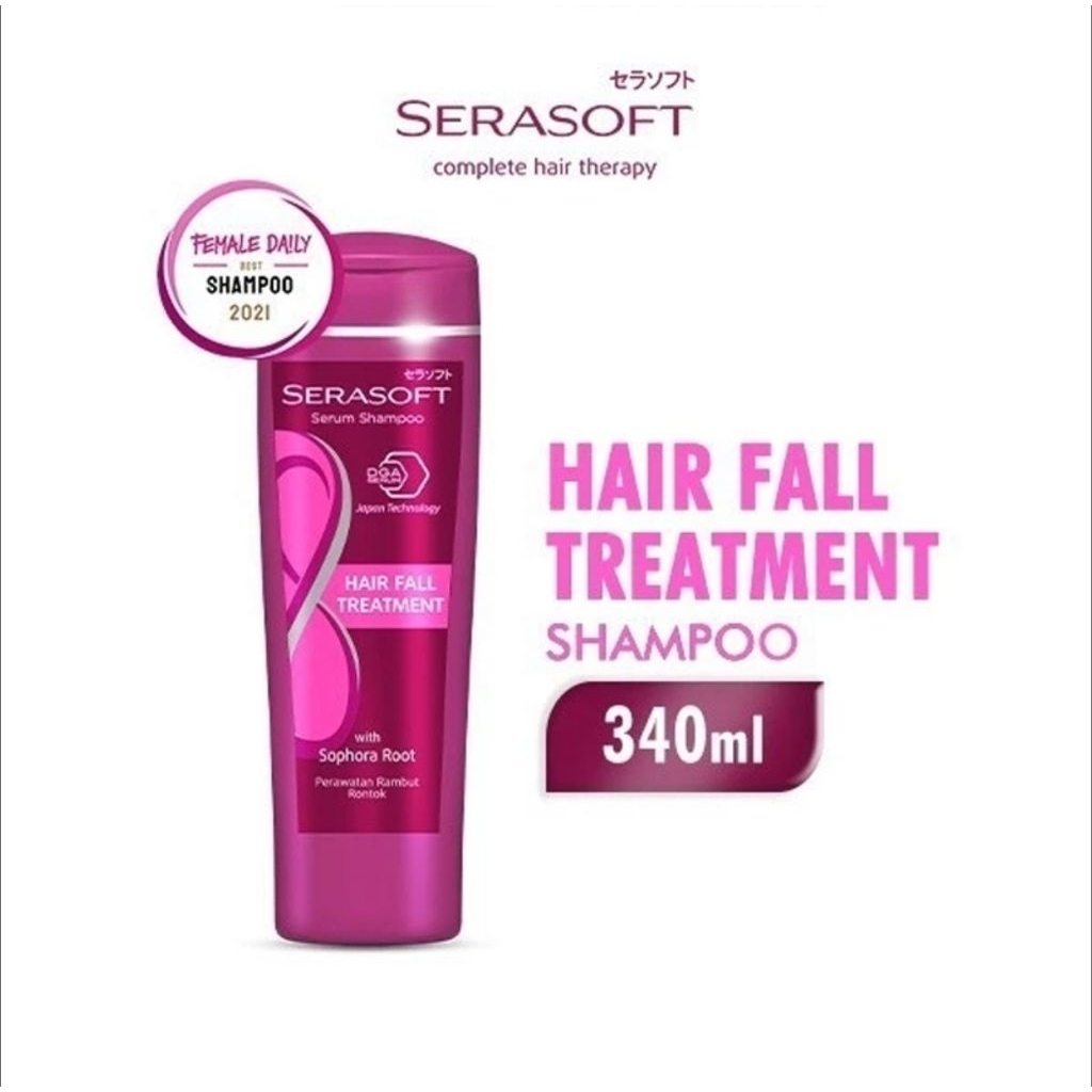 Serasoft Shampoo 340ml - Perawatan Rambut Rontok & Ketombe, DGA Serum