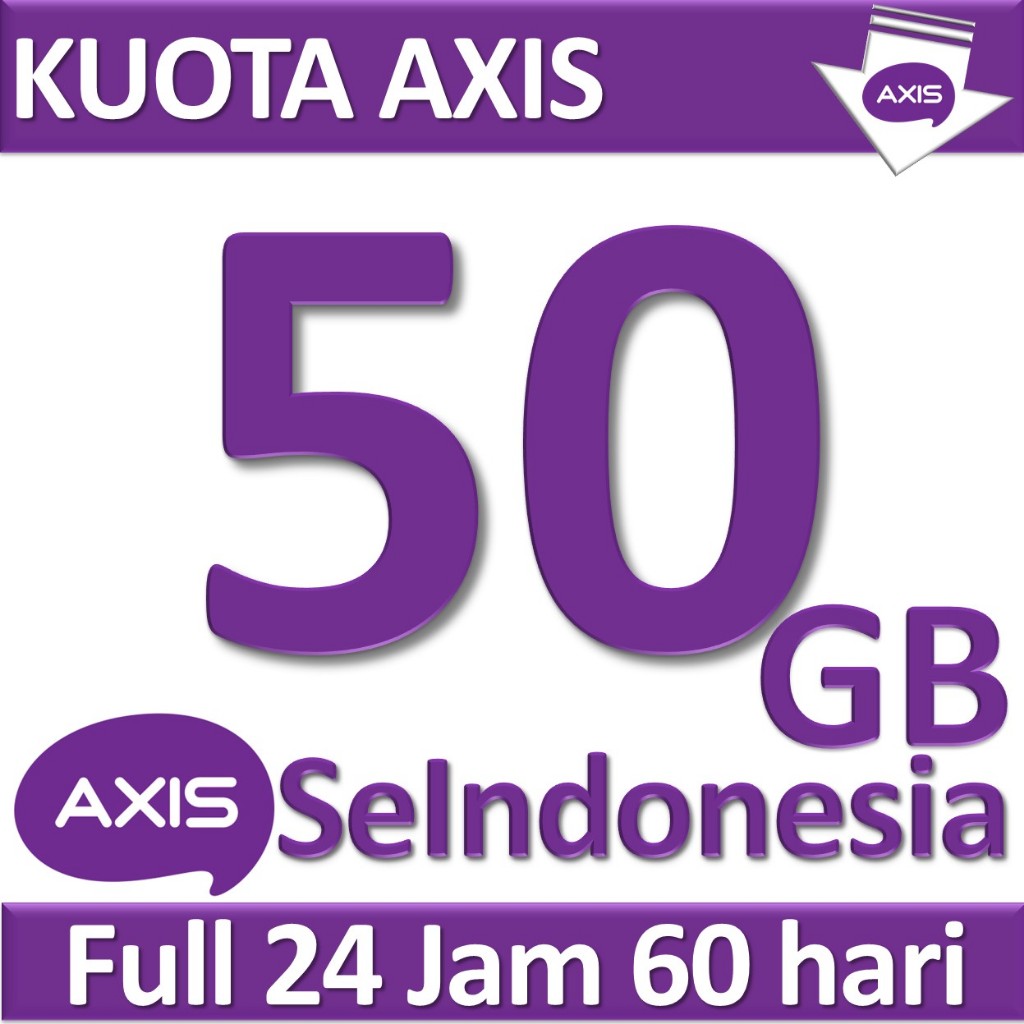 Paket Internet AXIS Unlimited 50GB 60 Hari Full 24 Jam All Jaringan