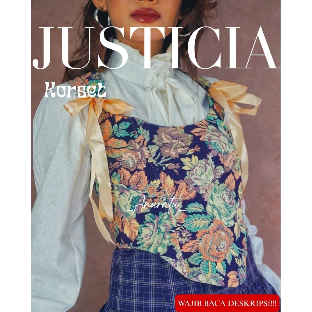 JUSTICIA Korset Bustier Wanita Vintage| Anuratu Store Official