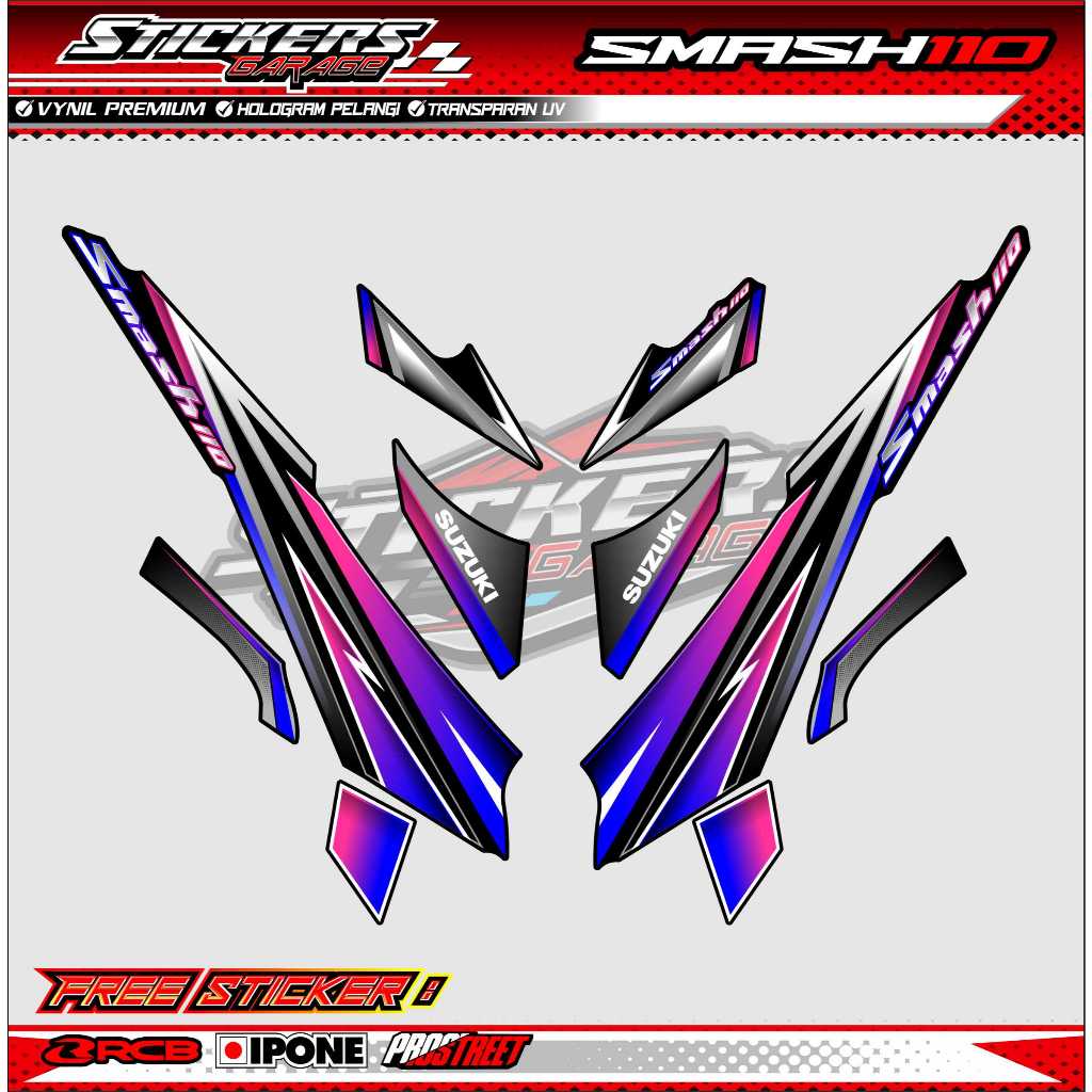 STRIPING VARIASI SUZUKI SMASH 110 / STICKER LIST VARIASI MOTOR SMASH 110