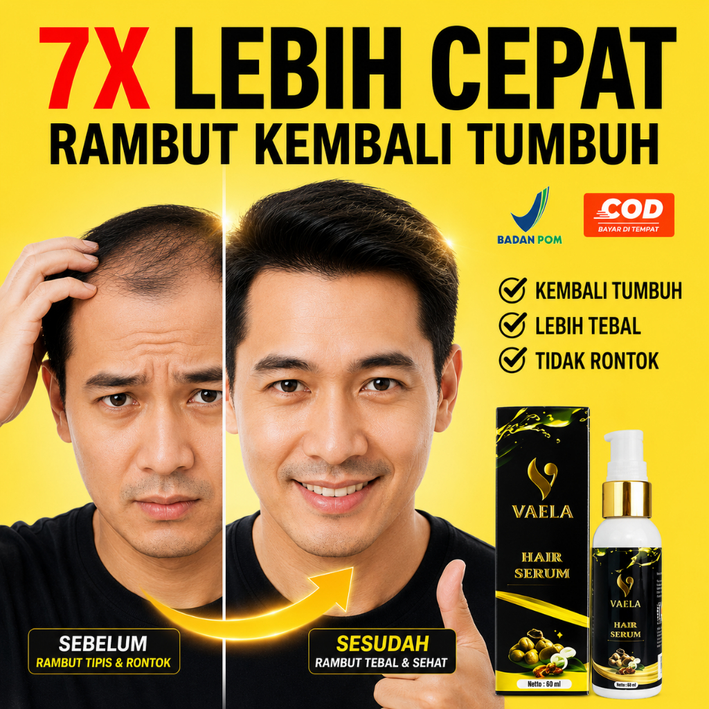 Vaela Hair Serum Penumbuh Rambut Serum Rambut Pencegah Kebotakan Melebatkan Rambut BPOM