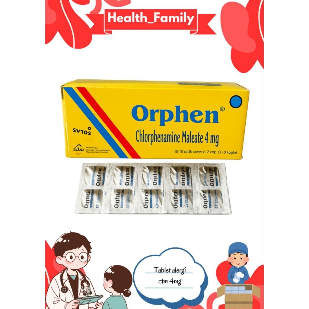 Obat Alergi Orphen 4mg - Meringankan Gatal dan Rhinitis, Antihistamin Efektif
