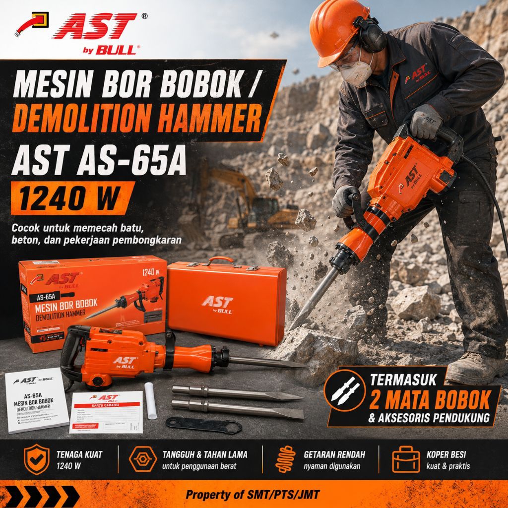 Mesin Bor Bobok Beton AST AS-65A Demolition Jack Hammer mod. Hitachi