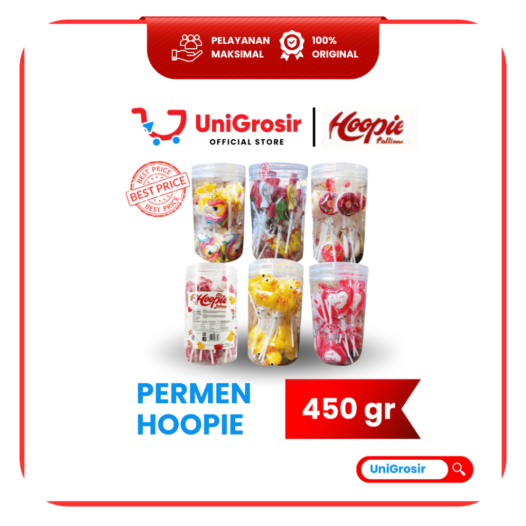 [UniGrosir] HOOPIE LOLLIPOP ANEKA BENTUK BEBEK UNICORN HEART AYAM JAGO DONAT JAR PERMEN LOLIPOP  ~ 4
