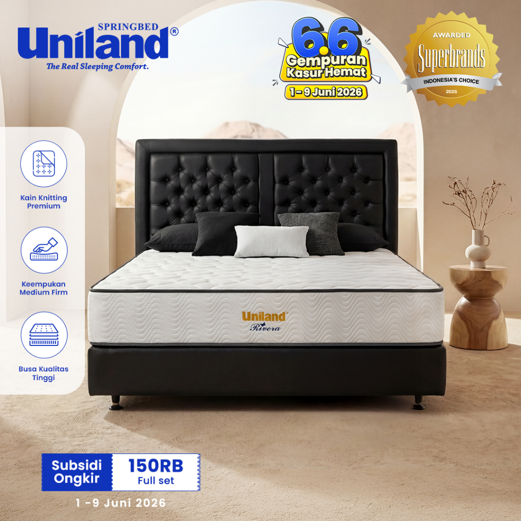 Uniland Springbed Rivera Brilliant Firmtop Full Set Spring Bed
