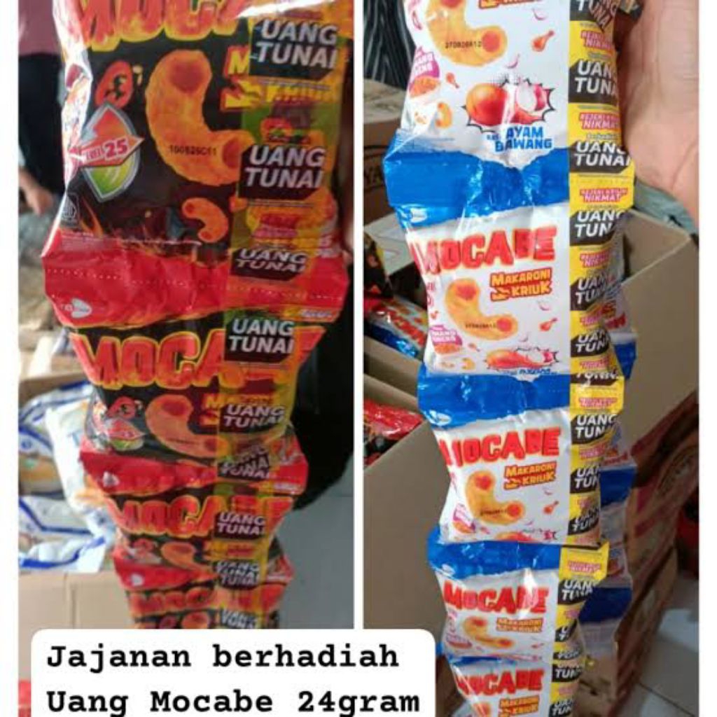 Mocabe Makaroni Kriuk Snack Berhadiah Uang Tunia Jika Beruntung (Khusus Varian Ayam Bawang) All Vari