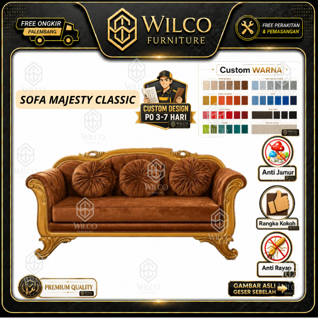 Sofa Majesty Classic | Sofa Tamu Minimalis Bahan Bludru