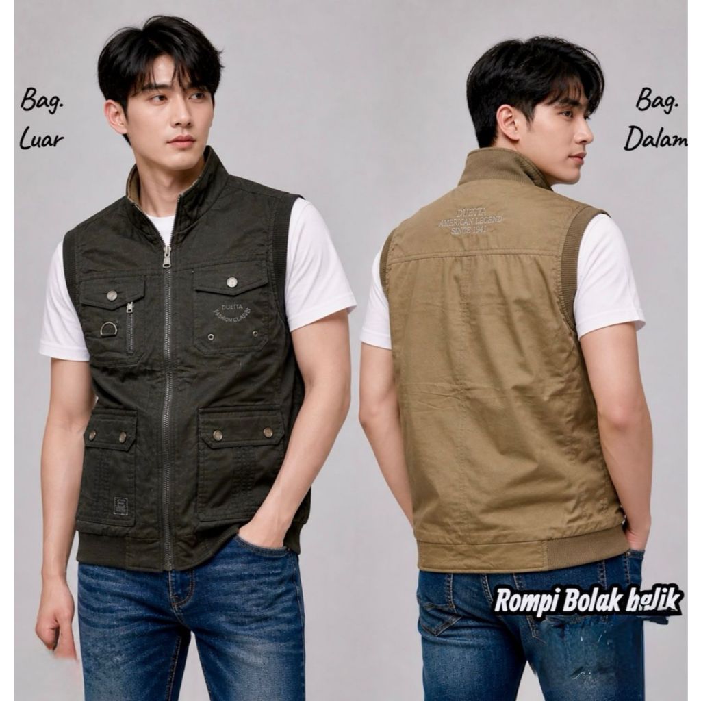 ROMPI IMPORT POLOS TACTICAL MOTORAN CASUAL OUTDOOR VEST TOURING LAPANGAN LAKI LAKI DEWASA