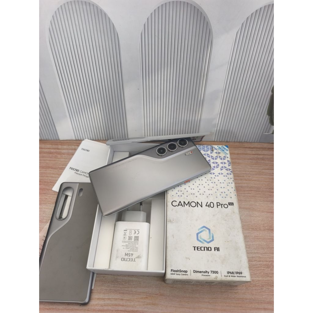 TECNO CAMON 40 PRO 5G 8/256 SECOND FULLSET ORIGINAL GARANSI RESMI