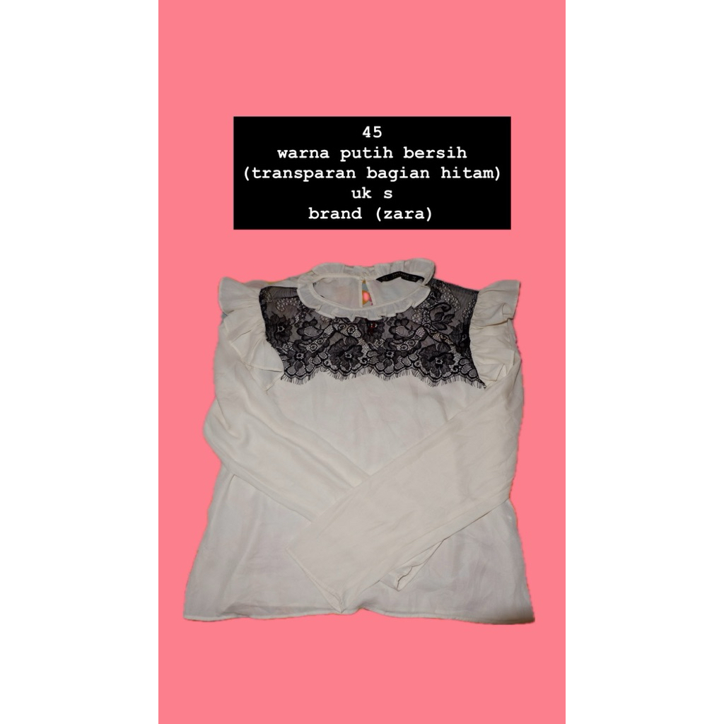 atasan putih blouse (zara)
