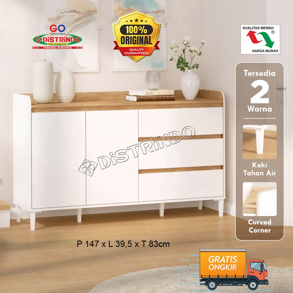 DISTRINDO Bufet Minimalis / Sideboard Lemari Serbaguna
